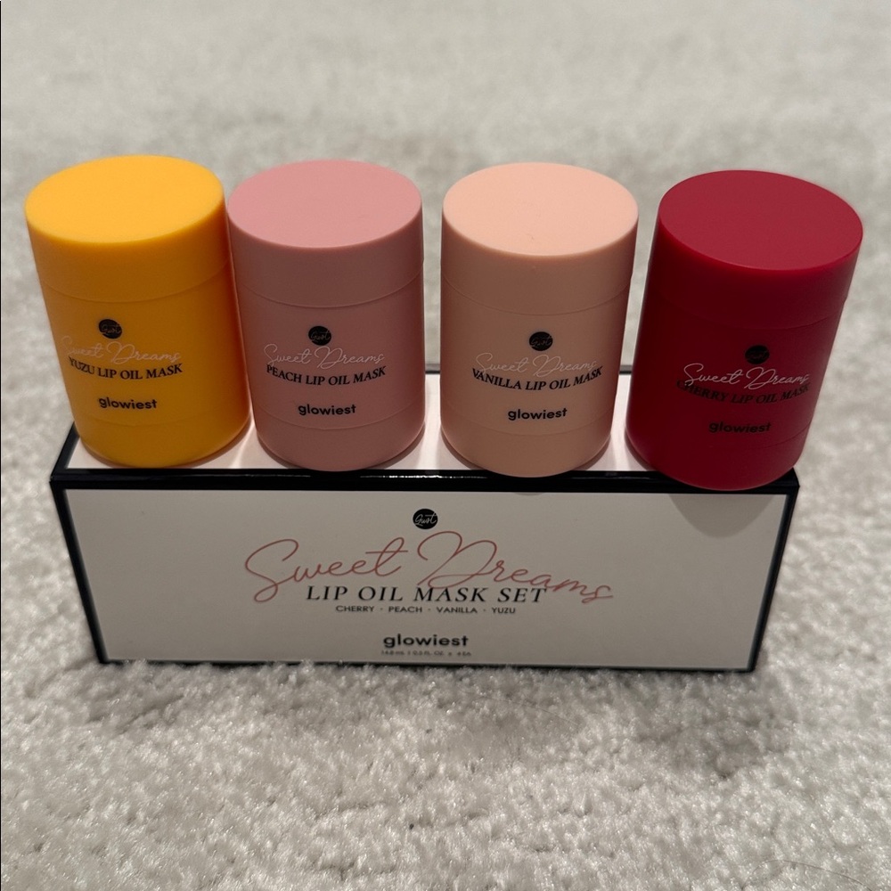 Sweet Dreams Lip Oil Mask Set - Cherry, Peach, Vanilla, Yuzu -New